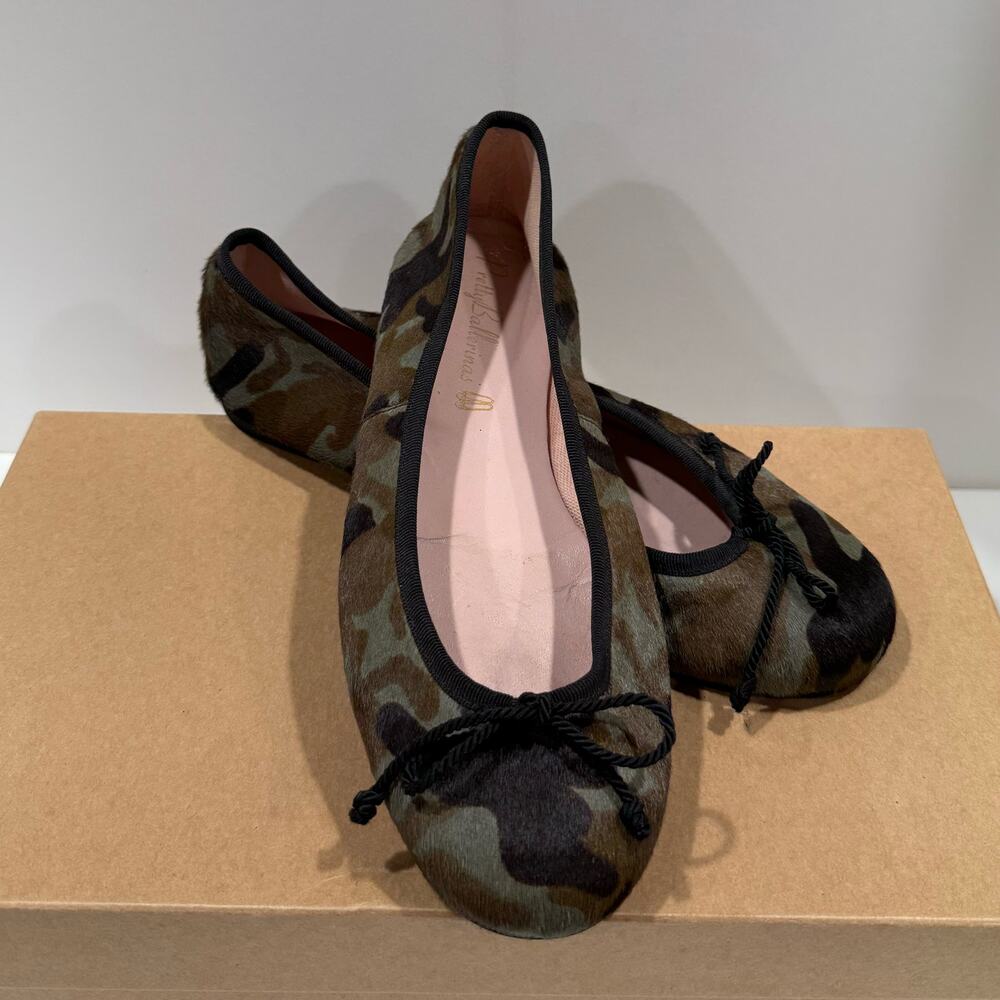 NWOB Pretty Ballerinas Camo Pony Hair Ballet Flats EU 37 Model 12378 007